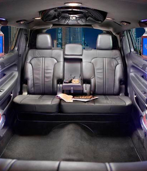 Inside cabin of a Limousine Rental Vehicle